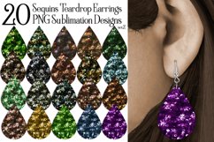 Sequin Teardrop Earring Sublimation Designs, Mix Sequins s2 Product Image 1