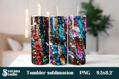 Sequin sublimation tumbler | Glitter tumbler wrap design Product Image 1