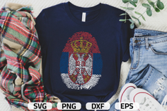 Serbia SVG | Serbia Flag Fingerprint | SVG PNG DXF EPS Product Image 1