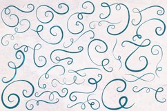 Serene Swirls Clipart Swirl PNG Image in Glitter and Foil for Scrapbooking Invitations Sublimation Blue and Gold Clipart PNG