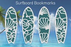 Surfboard laser cut, Seashell bookmark, Summer beach svg Product Image 1