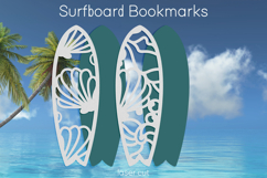 Surfboard laser cut, Seashell bookmark, Summer beach svg Product Image 2
