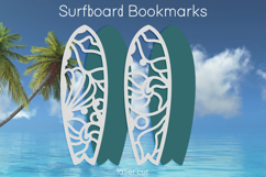Surfboard laser cut, Seashell bookmark, Summer beach svg Product Image 3