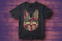 Serval cat colorful wearing a eyeglasses vector illustration Product Image 2
