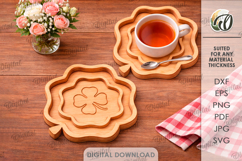 3D Kitchen Serving Tray Laser Cut. Tea Serving Tray SVG Product Image 1