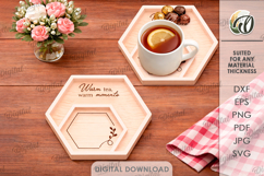 3D Kitchen Serving Tray Laser Cut. Tea Serving Tray SVG Product Image 1