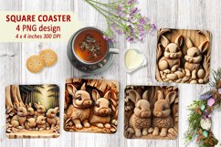 Easter bunny rabbit Square Coaster sublimation BUNDLE Product Image 4