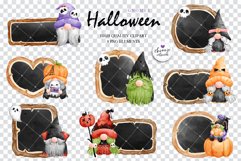 halloween gnomes with wooden chalkboard, clipart Product Image 2
