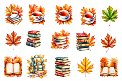 Autumn, Library, book, Clipart PNG, Autumn set, Book, cup, Product Image 2