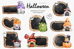 halloween gnomes with wooden chalkboard, clipart Product Image 1