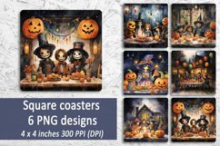 Halloween square coasters bundle | Halloween party | Product Image 1