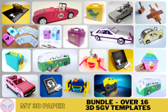 Bundle 16 SVG 3D Car and Papercraft Activity Box for Kids Product Image 1