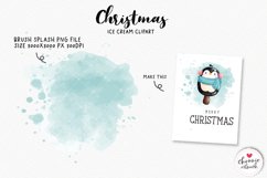 Watercolor Christmas Ice Cream Clipart, Winter Animal Product Image 3