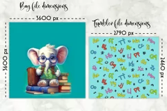 School Lunch Bag Sublimation | Kids Alphabet Tumbler Wrap Product Image 2