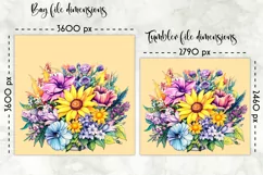 Lunch Bag Sublimation with Flowers | Floral Lunch Bag Design Product Image 2