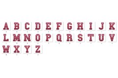 Varsity Patriotic Faux Embroidery Stitch Alphabet USA Flag1 Product Image 6