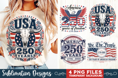 USA 250th Anniversary 4 PNG Sublimation, Patriotic 4th Product Image 1