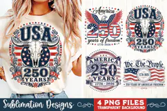 USA 250th Anniversary 4 PNG Sublimation, Patriotic 4th Product Image 1