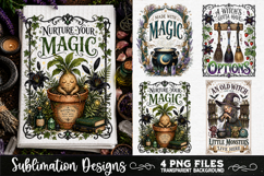 Magic Witchy Kitchen Towels PNG Sublimation Designs 4 Files Product Image 2