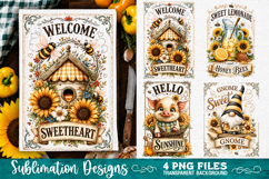Sunflower Kitchen Towels PNG Sublimation Designs 4 Files Product Image 2