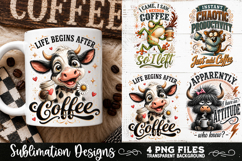 Funny Coffee Animals PNG Sublimation Designs 4 Files Product Image 3