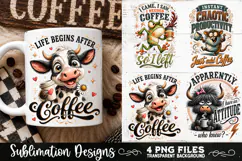 Funny Coffee Animals PNG Sublimation Designs 4 Files Product Image 3