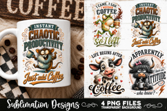 Funny Coffee Animals PNG Sublimation Designs 4 Files Product Image 4