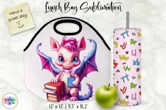 School Lunch Bag | Dinosaur PNG | Kids Alphabet Tumbler Wrap Product Image 1