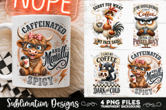 Funny Coffee Animals PNG Sublimation Designs 4 Files Product Image 1