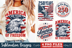 USA 250th Anniversary 4 PNG Sublimation, Patriotic 4th Product Image 1
