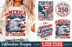 USA 250th Anniversary 4 PNG Sublimation, Patriotic 4th Product Image 1