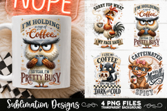 Funny Coffee Animals PNG Sublimation Designs 4 Files Product Image 4