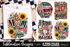 Trendy Mama PNG , Retro Collage Mama 4 Designs Sublimation Product Image 1