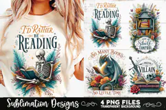 Reading sublimation PNG, Reading 4 PNG, Book Lover PNG Product Image 4