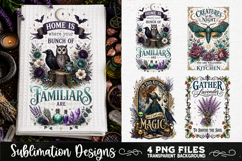 Magic Witchy Kitchen Towels PNG Sublimation Designs 4 Files Product Image 2