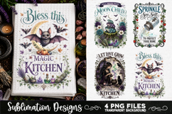 Magic Witchy Kitchen Towels PNG Sublimation Designs 4 Files Product Image 2