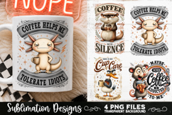 Funny Coffee Animals PNG Sublimation Designs 4 Files Product Image 4