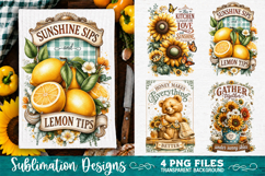 Sunflower Kitchen Towels PNG Sublimation Designs 4 Files Product Image 3