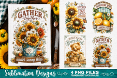 Sunflower Kitchen Towels PNG Sublimation Designs 4 Files Product Image 4