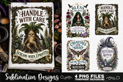 Magic Witchy Kitchen Towels PNG Sublimation Designs 4 Files Product Image 1