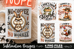 Funny Coffee Animals PNG Sublimation Designs 4 Files Product Image 3
