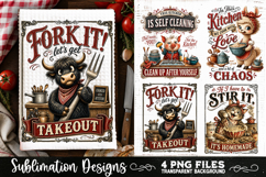 Funny Kitchen Towel 4 PNG Retro PNG Sublimation Product Image 3