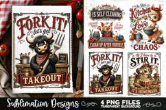 Funny Kitchen Towel 4 PNG Retro PNG Sublimation Product Image 3