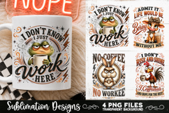 Funny Coffee Animals PNG Sublimation Designs 4 Files Product Image 1