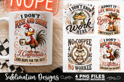 Funny Coffee Animals PNG Sublimation Designs 4 Files Product Image 4