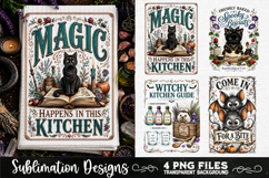 Magic Witchy Kitchen Towels PNG Sublimation Designs 4 Files Product Image 2