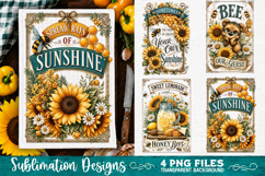 Sunflower Kitchen Towels PNG Sublimation Designs 4 Files Product Image 3