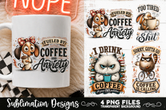Funny Coffee Animals PNG Sublimation Designs 4 Files Product Image 3