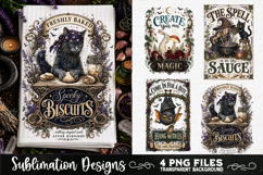 Magic Witchy Kitchen Towels PNG Sublimation Designs 4 Files Product Image 2