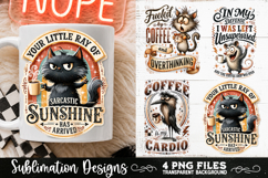 Funny Coffee Animals PNG Sublimation Designs 4 Files Product Image 1